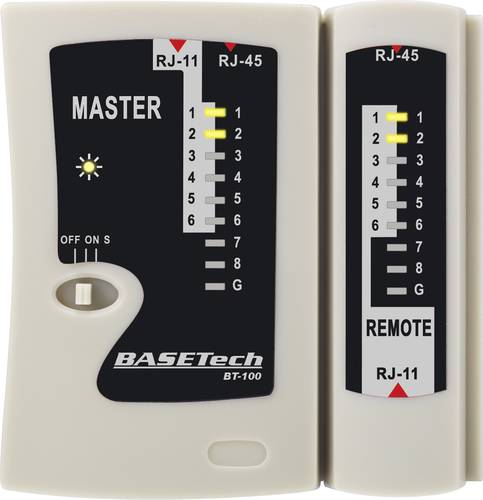 Basetech Kabeltester BT-100 BT-100 Geeignet für RJ-45, RJ-11 von Basetech