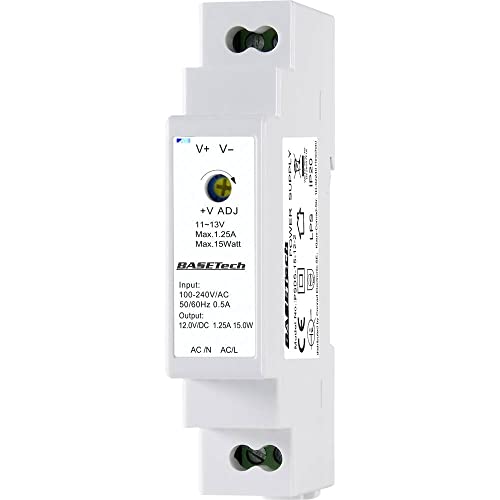 Basetech PSDS-15-12-2 Hutschienen-Netzteil (DIN-Rail) 12 V 1.25 A 15 W Anzahl Ausgänge:1 x Inhalt 1 St. von Basetech