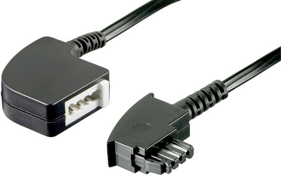 Basetech Telefon (analog) Verlängerungskabel [1x TAE-F-Stecker - 1x TAE-F-Buchse] 15.00 m Schwarz (BT-1602134) von Basetech