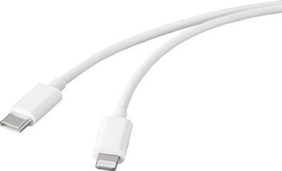 Basetech USB-Kabel USB 2.0 USB-C® Stecker, Apple Lightning Stecker 1.00 m Weiß BT-2347613 von Basetech