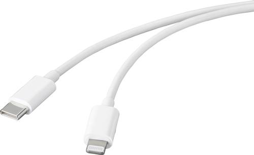 Basetech USB-Kabel USB 2.0 USB-C® Stecker, Apple Lightning Stecker 1.00m Weiß BT-2347613 von Basetech