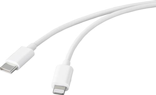 Basetech USB-Kabel USB 2.0 USB-C® Stecker, Apple Lightning Stecker 2.00m Weiß BT-2347612 von Basetech
