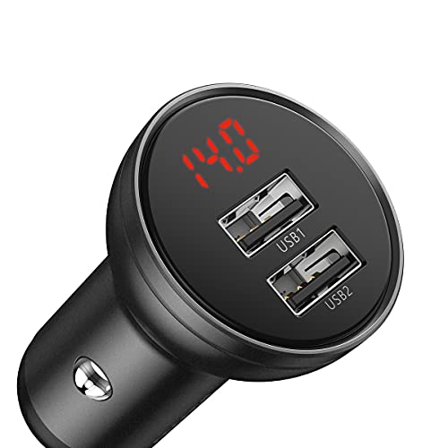 BASEUS Car Charger Digital Display Dual USB 4.8A 24W Gray (CCBX-0G) von Baseus