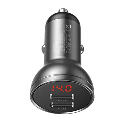 Cargador BASEUS CCBX-0G Con Pantalla 2 x USB 4 8 A 24 W (Grau) von Baseus
