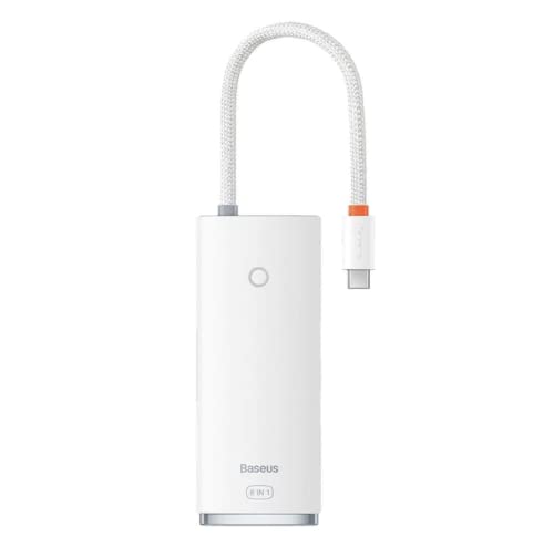 BASEUS HUB Lite Series 5-in-1 Multifunctional (Type-C to 2X USB 3.0 / PD Type-C/HDMI 1.4 / SD/TF) White (WKQX050102) von Baseus