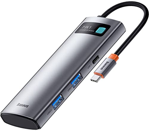 BASEUS HUB Metal Gleam Series 7-in-1 Multifunctional (Type-C to 2X USB 3.0, PD 100W / HDMI 4K 30Hz / RJ45 1Gbps, Type-C von Baseus