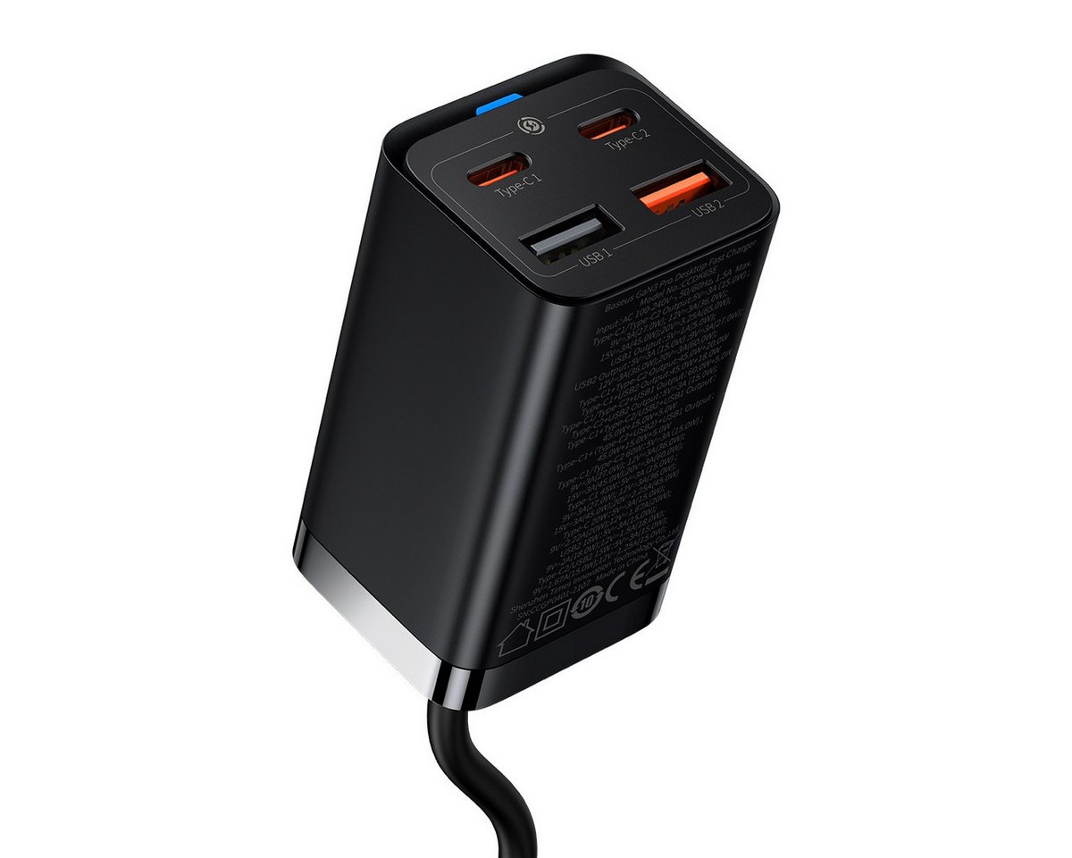 Baseus 65 Watt PD GaN3 Schnellladegerät mit 4-Port-Ladestation USB-Ladegerät (für MacBook Pro/Air, iPhone 13/12 und mehr) von Baseus