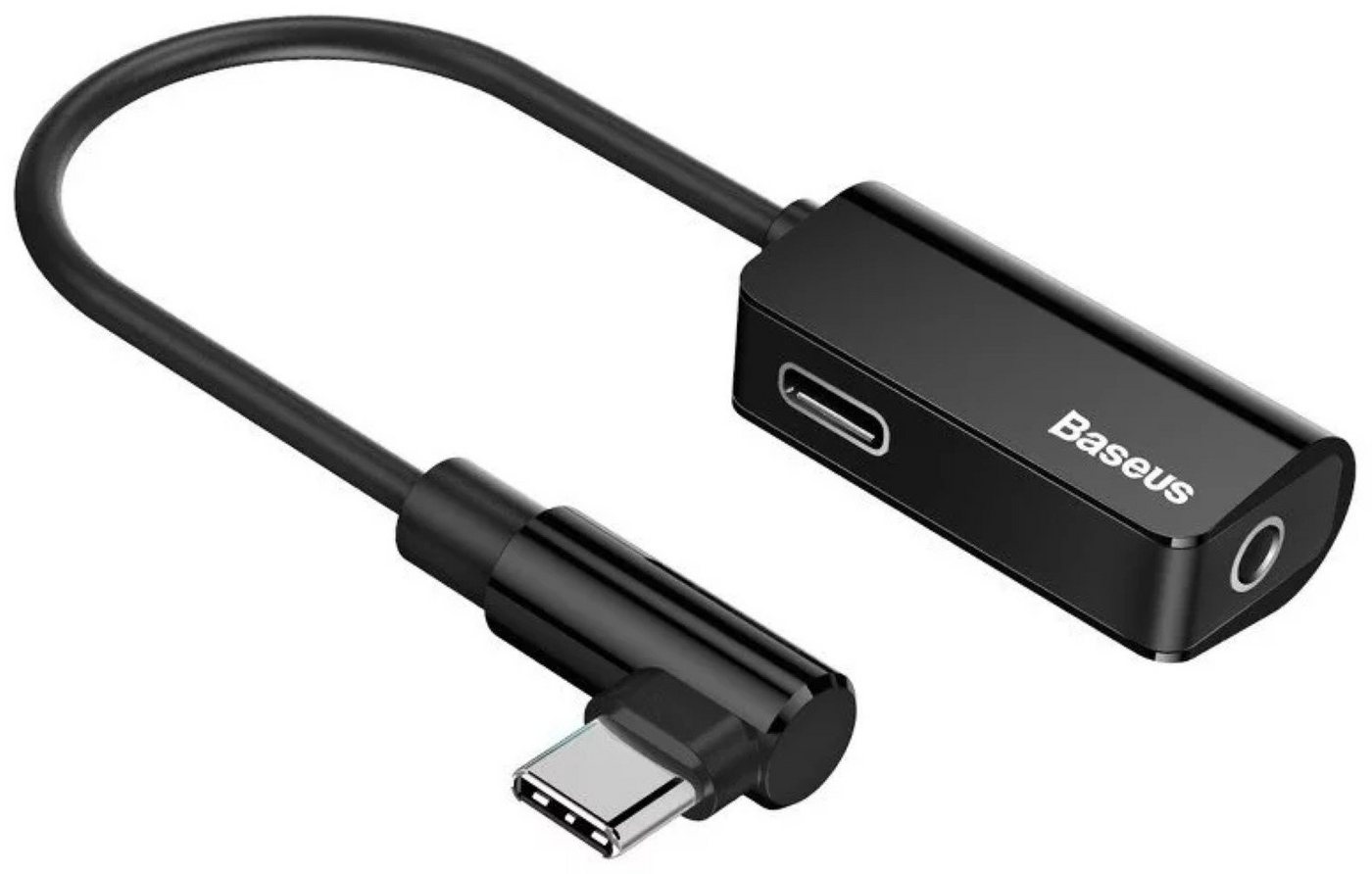 Baseus Audio Adapter USB-C zu Mini Jack 3,5 mm und USB-C in Schwarz 12 cm Audio-Adapter von Baseus