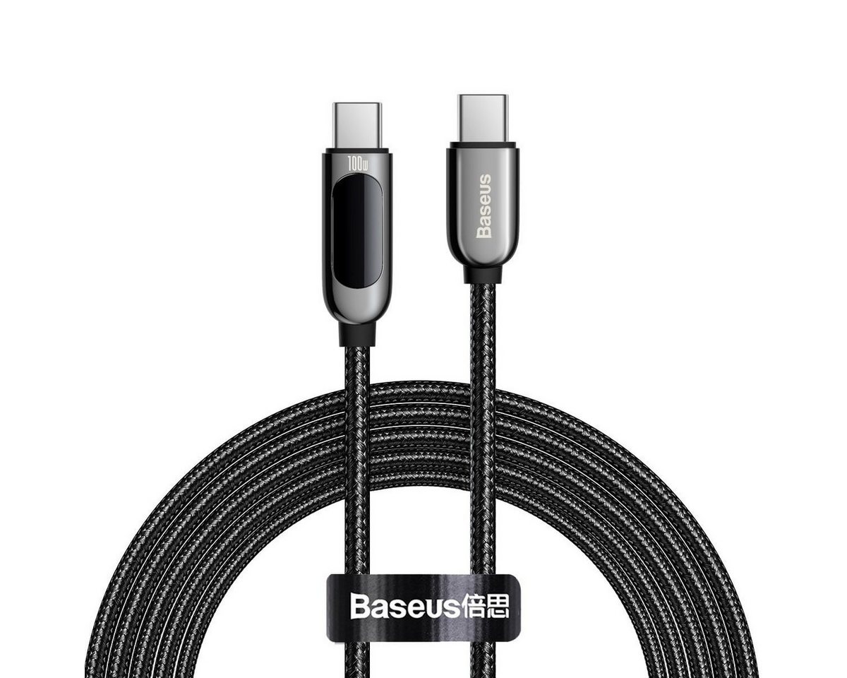Baseus Baseus Display Kabel, USB Type-C - USB Type-C, 100W, schwarz, 2m USB-Kabel, (200 cm) von Baseus