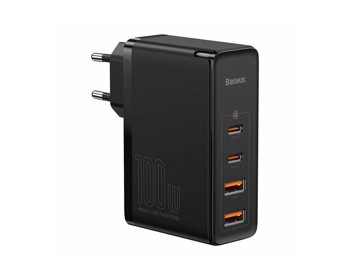 Baseus Baseus Reiseladegerät Schnell 2x USB + 2x USB-C, 100W, EU (Schwarz) Smartphone-Kabel von Baseus