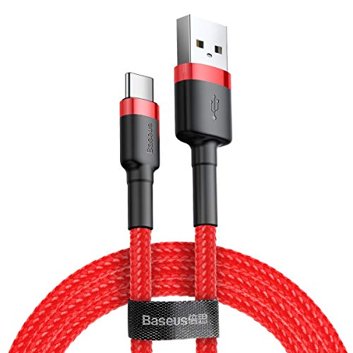 Baseus Cafule Cable - USB to USB-C Connect und Charge Cable 3 A, 0.5 M (Red), Huawei Mate 8 von Baseus