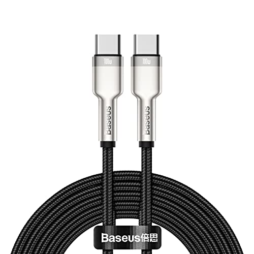 Baseus Cafule Metal Serie, Lade- & Data Übertragungskabel, schwarz, 2m, 100W, USB Type C & USB Type C von Baseus
