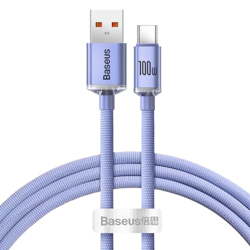 Baseus Crystal Shine 100W Type-C Kabel 1.2m.- Violett Baseus Crystal Shine 100W Type-C Kabel 1.2m.- Violett von Baseus