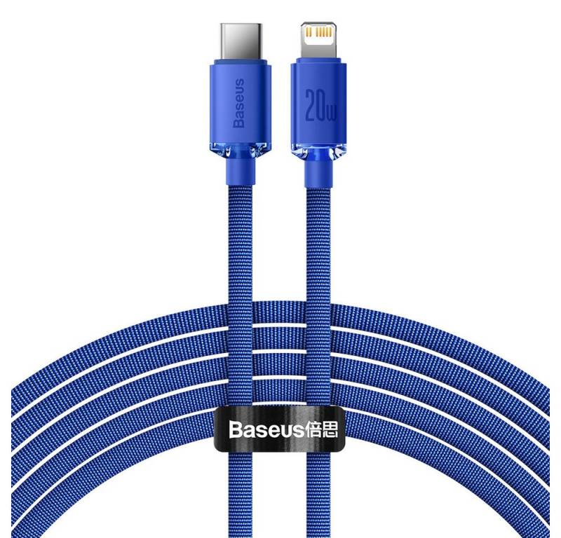 Baseus Crystal Shine USB-C auf Lightning Kabel 20W 2m Schnellladung Blau Smartphone-Kabel, (200 cm) von Baseus