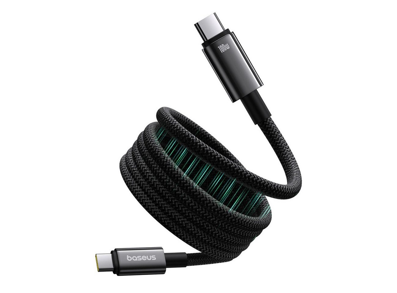 Baseus Datenkabel - Magnetisches USB-C / USB-C-Ladekabel 100 W 1 m – schwarz Smartphone-Kabel, (100 cm) von Baseus