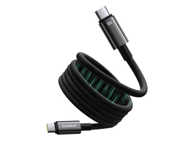 Baseus Datenkabel - Magnetisches USB-C / USB-C-Ladekabel 100 W 1 m – schwarz Smartphone-Kabel, (100 cm) von Baseus