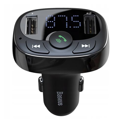 Baseus FM Transmitter T Typed Bluetooth 2 x USB microSD (schwarz) von Baseus