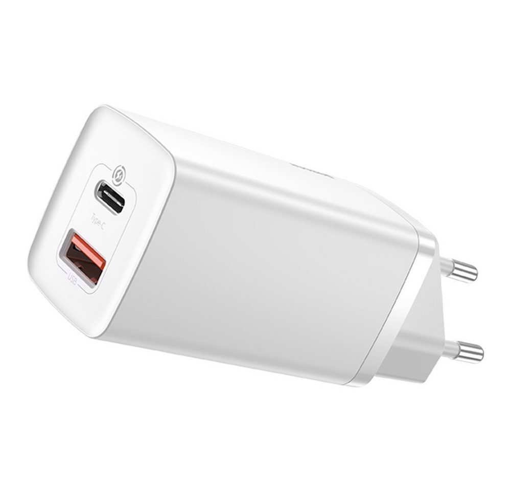 Baseus GaN2 Lite Ladegerät 65W Typ C Quick Charge (Galliumnitrid) weiß Smartphone-Ladegerät von Baseus