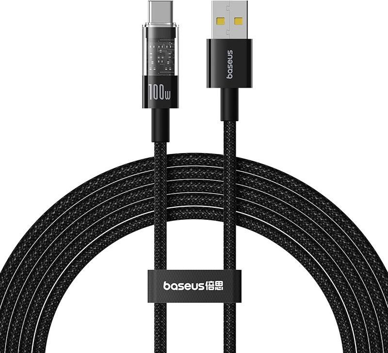 Baseus Gem USB A auf USB C Schnellladekabel 2 m 100 W Schwarz (P10373002111-01) von Baseus