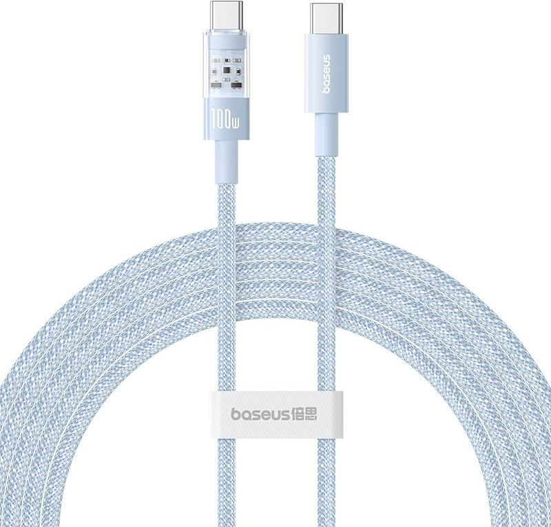 Baseus Gem USB C auf USB C Schnellladekabel 2 m 100 W Blau (P10373000311-01) von Baseus