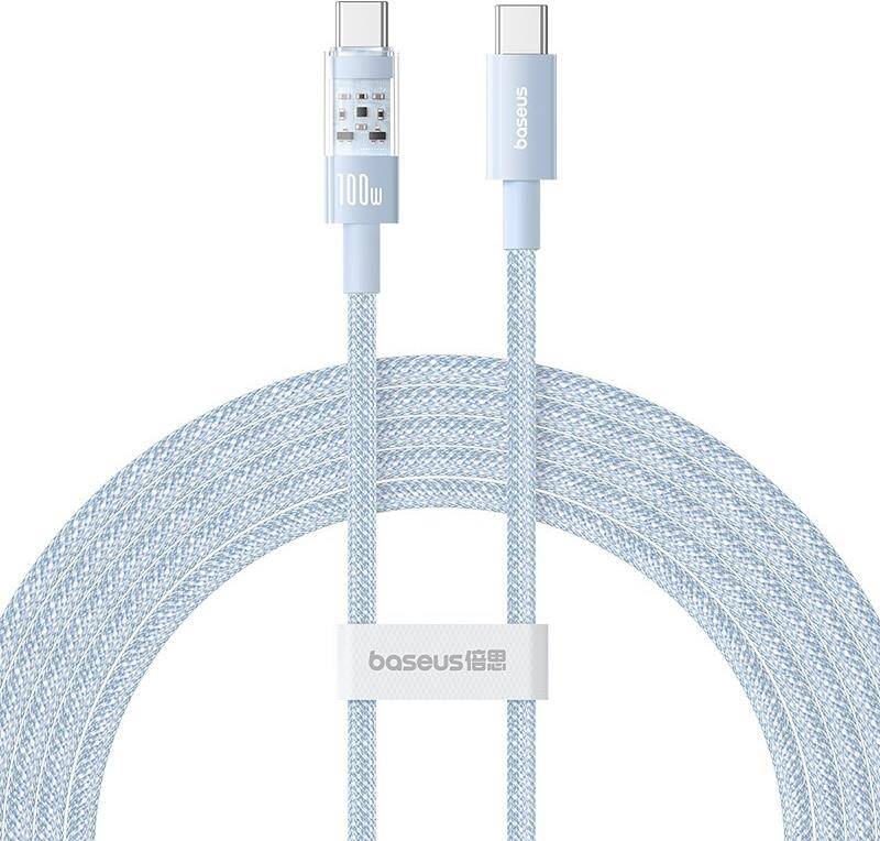 Baseus Gem USB C auf USB C Schnellladekabel 2 m 100 W Blau (P10373000311-01) von Baseus
