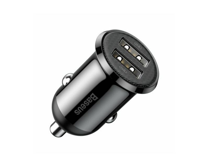 Baseus Baseus Grain Pro Autoladegerät 2x USB 4,8 A schwarz Smartphone-Kabel von Baseus
