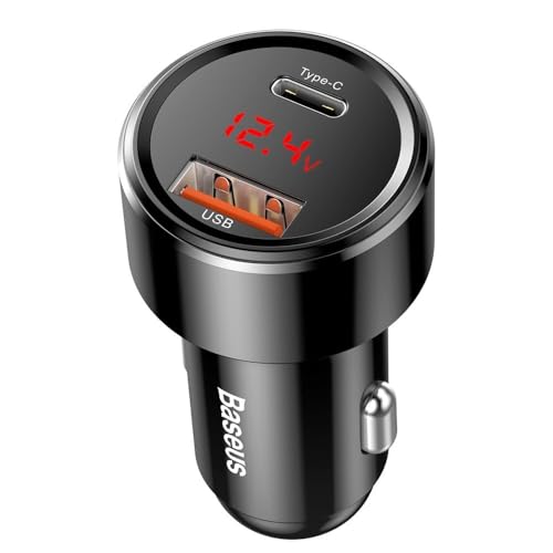 Baseus Grundoöses Doppel USB + USB-C-Auto-Ladegerät 4.0+ / QC3.0 45W schnelles Ladegerät Schwarz von Baseus