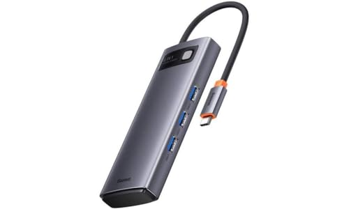 Baseus Hub 6in1 Metal Gleam Series, USB-C auf 3X USB 3.0 + 2X HDMI + USB-C PD von Baseus