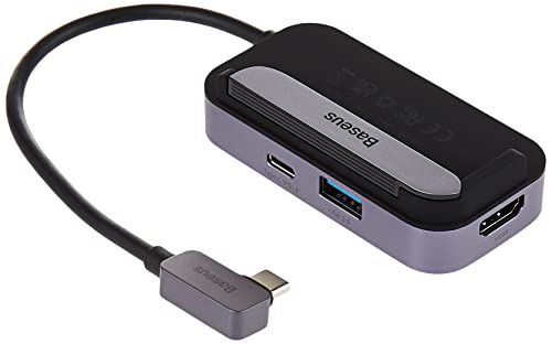 Baseus Hub 6in1 PadJoy Serie USB-C auf USB 3.0 + HDMI + USB-C PD + Klinke 3,5 mm + SD/TF (grau) von Baseus