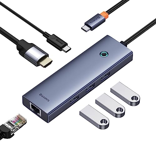 Baseus Hub 6w1 UltraJoy 6-Port (USB-C auf 1 x HDMI4K @ 30 Hz + 3 x USB 3.0 + 1 x PD + RJ45) von Baseus