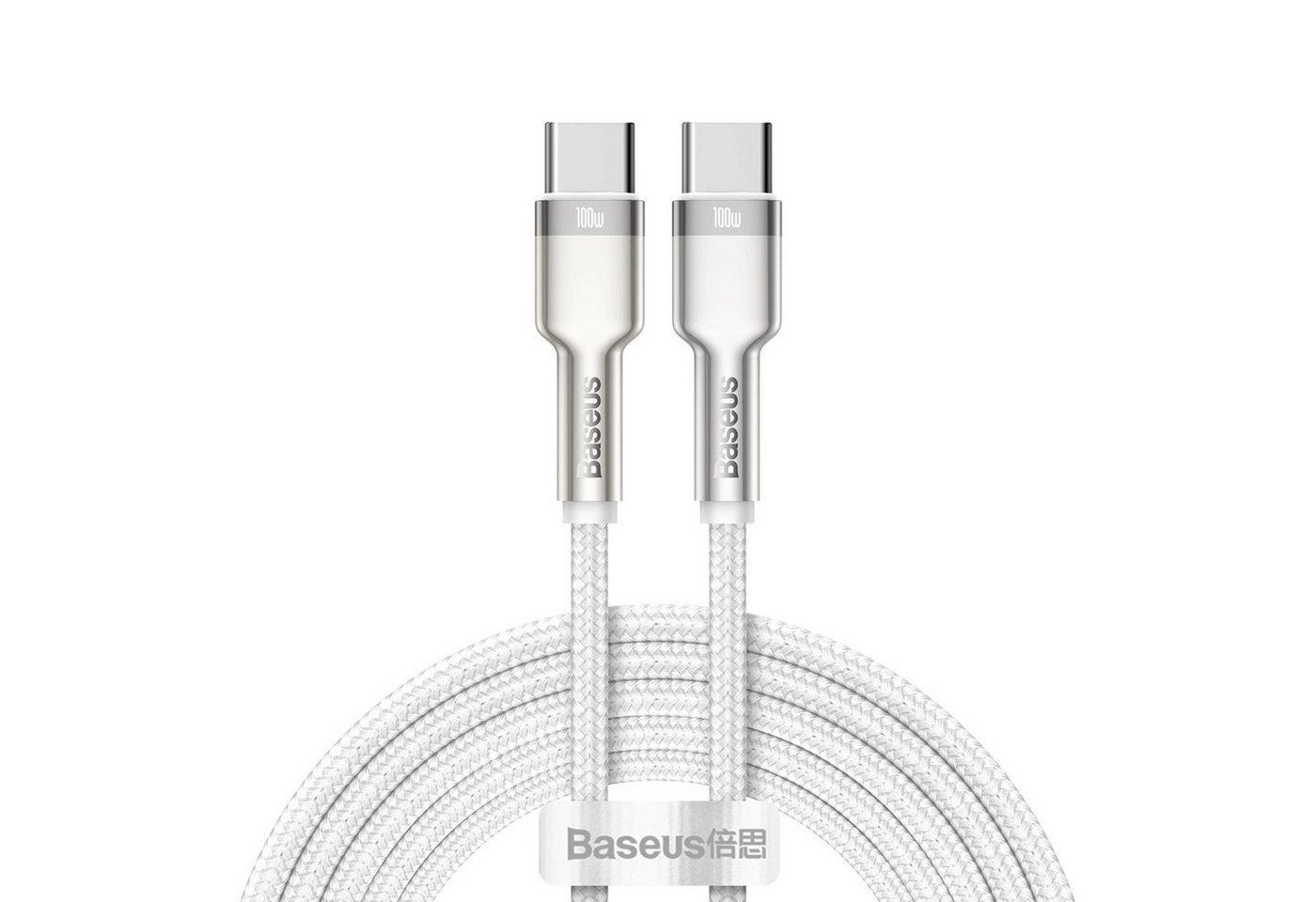 Baseus Metal Data USB-C / USB-C PD QC SCP 100W 5A 1 m Kabel - Weiß Smartphone-Kabel von Baseus