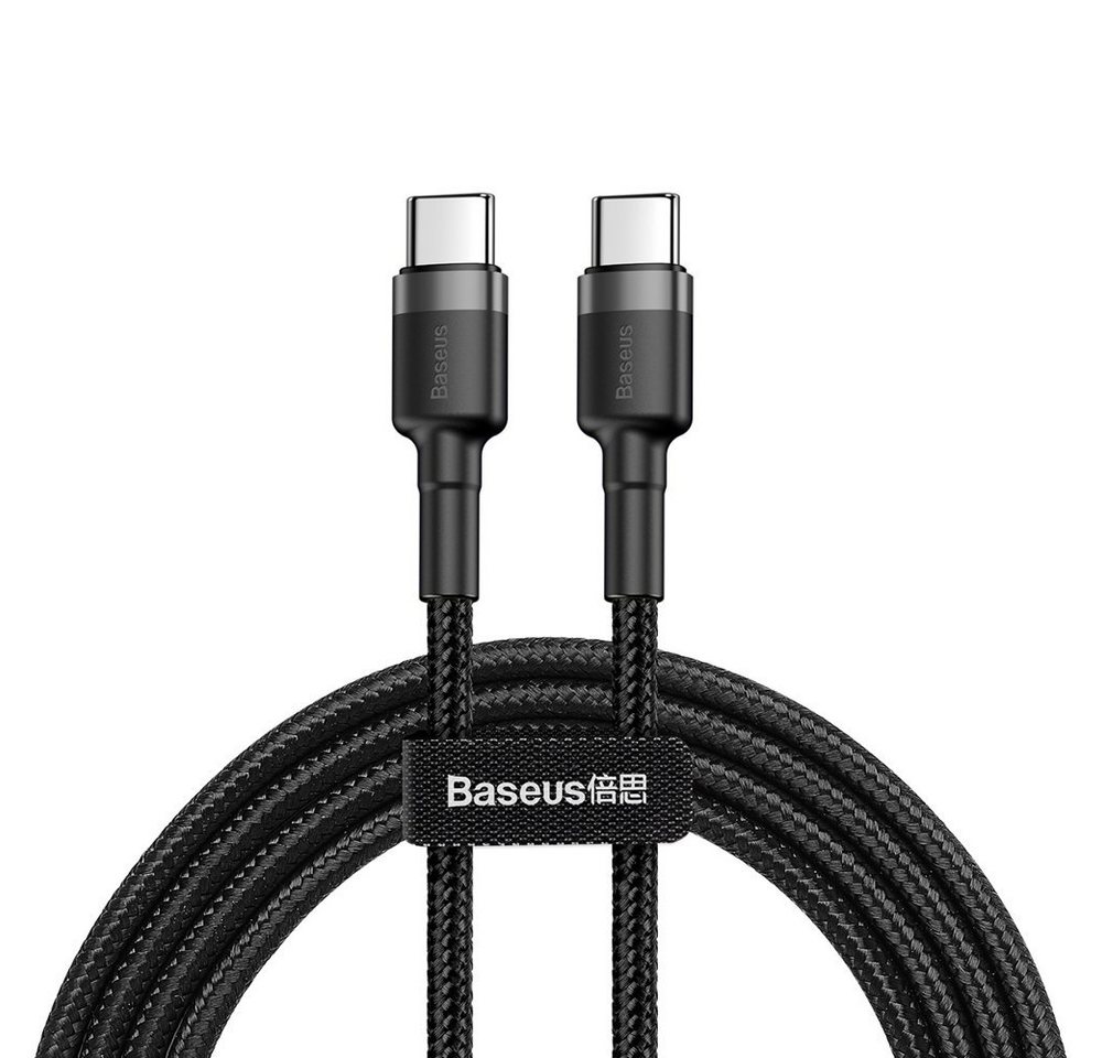 Baseus Nylonkabel USB-C PD / USB-C PD PD2.0 60W 20V 3A QC3.0 1M Smartphone-Kabel, USB-C (100 cm) von Baseus