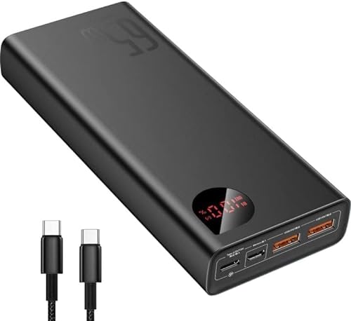 Baseus Powerbank, 65W Power Bank 20000mAh, Laptop Powerbank PD QC 4+, Externe Handyakkus USB-C Input & Output, für Steam Deck Rog Ally MacBook, Dell, HP, Notebook, iPhone, Galaxy von Baseus