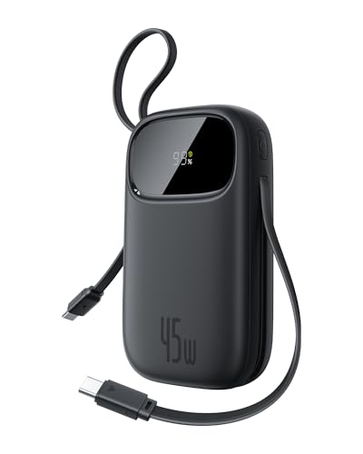 Baseus QPow3 Powerbank 45W 20000mAh mit 2 integriertem USB-C Kabel, Power Bank PD3.0 QC4.0, 3 USB C und 1 USB A, Externe Handyakkus für iPhone 16/15/14 Pro Max, iPad, Galaxy, Schwarz Baseus QPow3 Powerbank 45W 20000mAh mit 2 integriertem USB-C Kabel, Power Bank PD3.0 QC4.0, 3 USB C und 1 USB A, Externe Handyakkus für iPhone 16/15/14 Pro Max, iPad, Galaxy, Schwarz von Baseus