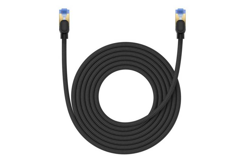Baseus Schnelles Internetkabel RJ45 Cat.7 10 Gbit/s 5 m geflochten schwarz LAN-Kabel von Baseus
