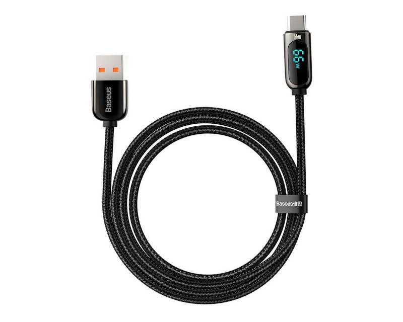 Baseus Schnelllade-Datenkabel mit Digitalanzeige,USB auf Typ-C 66W 1m Schwarz USB-Kabel von Baseus