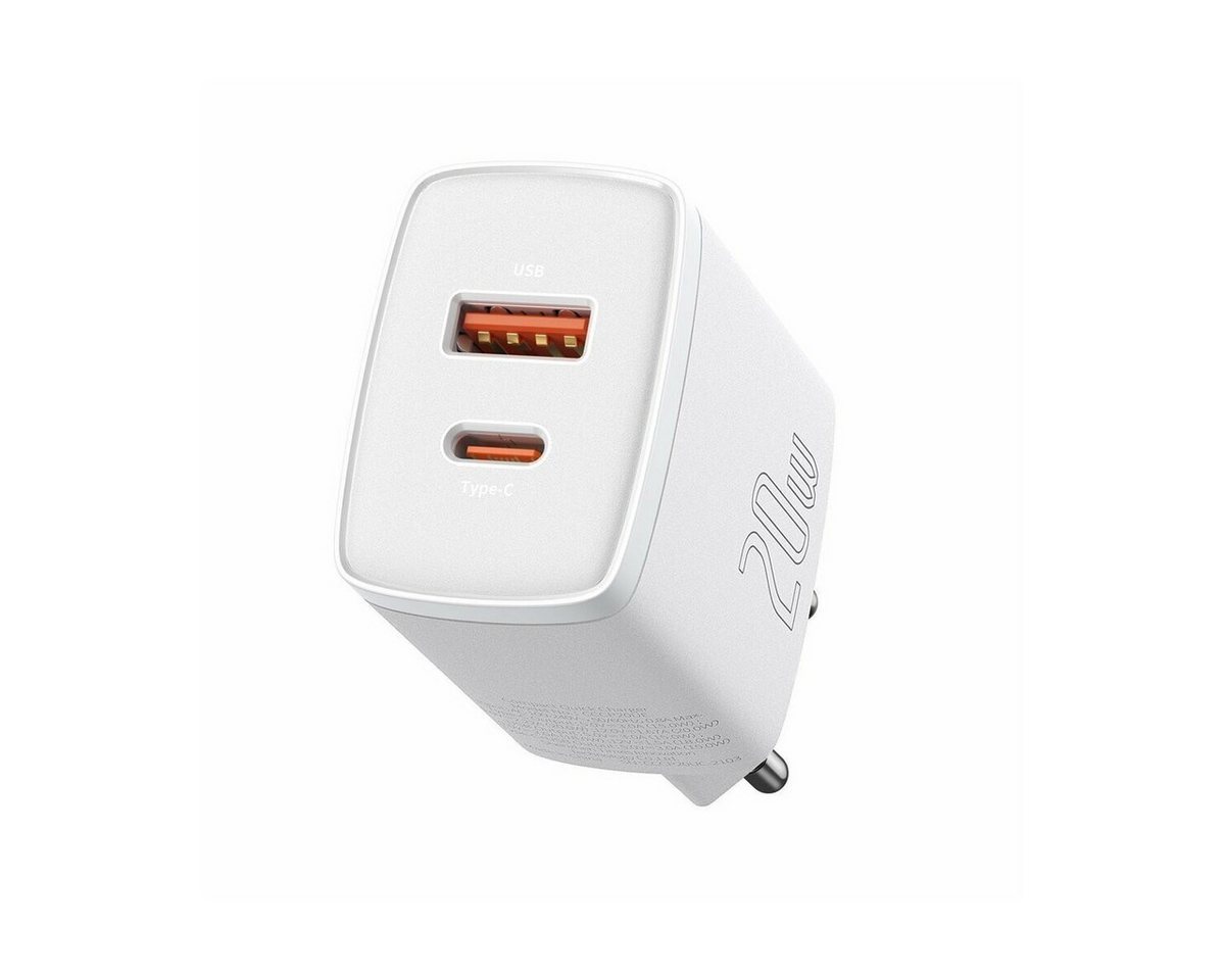 Baseus Baseus Schnellladegerät 1xUSB 1xType-C 20W 3A Quick Charge 3.0 weiß Smartphone-Ladegerät Baseus Baseus Schnellladegerät 1xUSB 1xType-C 20W 3A Quick Charge 3.0 weiß Smartphone-Ladegerät von Baseus