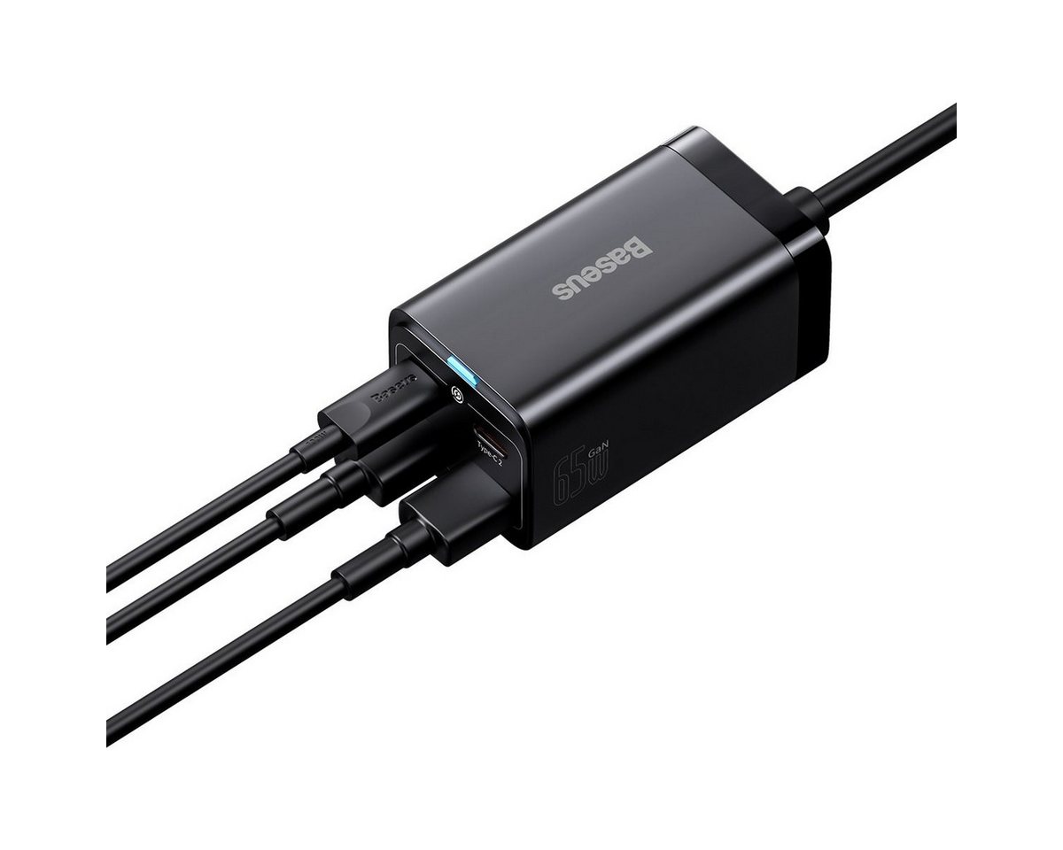 Baseus Schnellladegerät GaN 2 x USB Typ C / 2 x USB 65W PD, QC4.0+, AFC, PPS Schnelllade-Gerät von Baseus