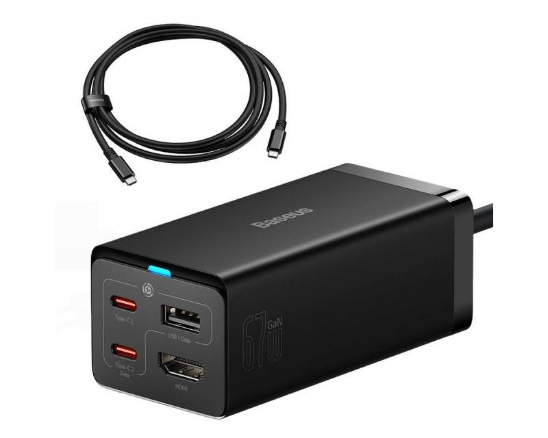 Baseus Schnellladegerät GaN5 Pro HUB HDMI 2 x USB-C / USB-A / HDMI 4K 30Hz Schnelllade-Gerät von Baseus