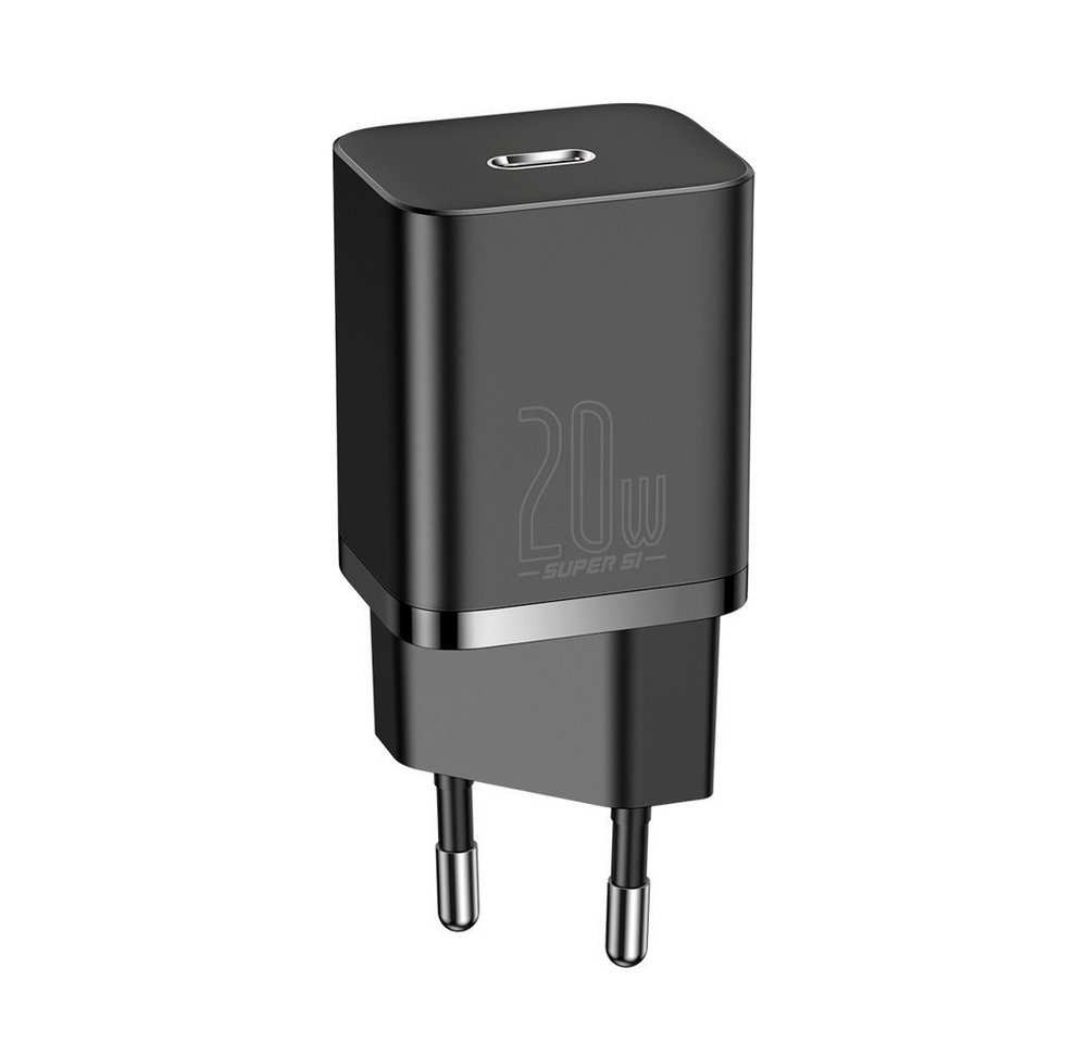 Baseus Super Si 1C Schnellladegerät USB Typ C 20 W PD schwarz Schnelllade-Gerät (1-tlg) von Baseus