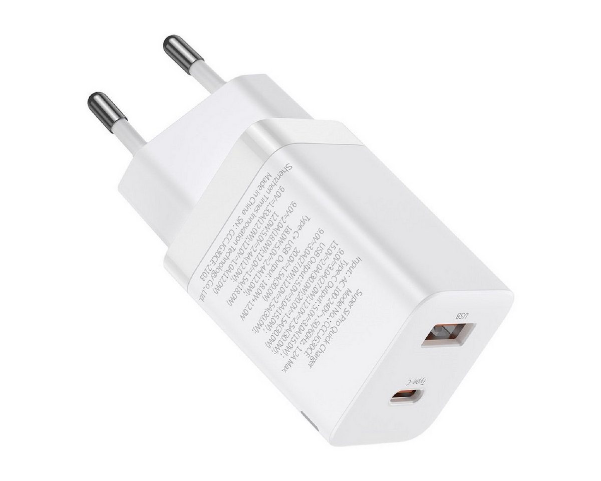 Baseus Super Si Pro USB / USB Typ C Schnellladegerät 30W Power Delivery USB-Ladegerät Baseus Super Si Pro USB / USB Typ C Schnellladegerät 30W Power Delivery USB-Ladegerät von Baseus