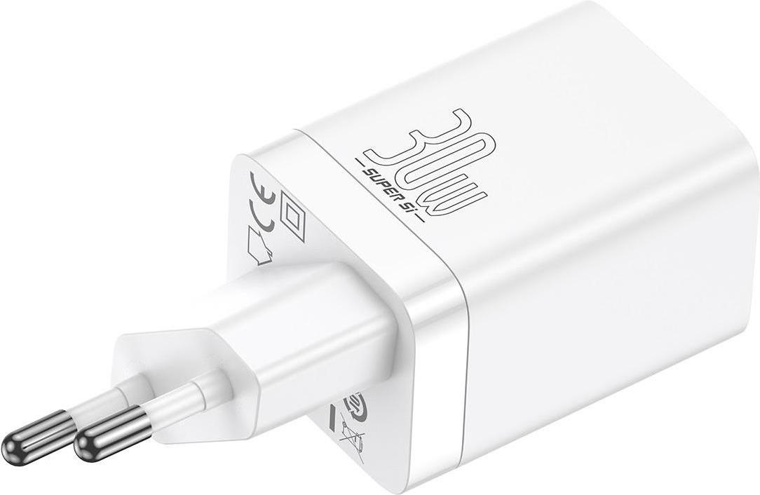 Baseus Super Si Pro ikroviklis USB + USB-C 30W - Baltas (CCSUPP-E02) von Baseus