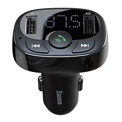 Baseus T typed, 2 x USB (3.4 A) Car Charger with Transmitter (Black) von Baseus