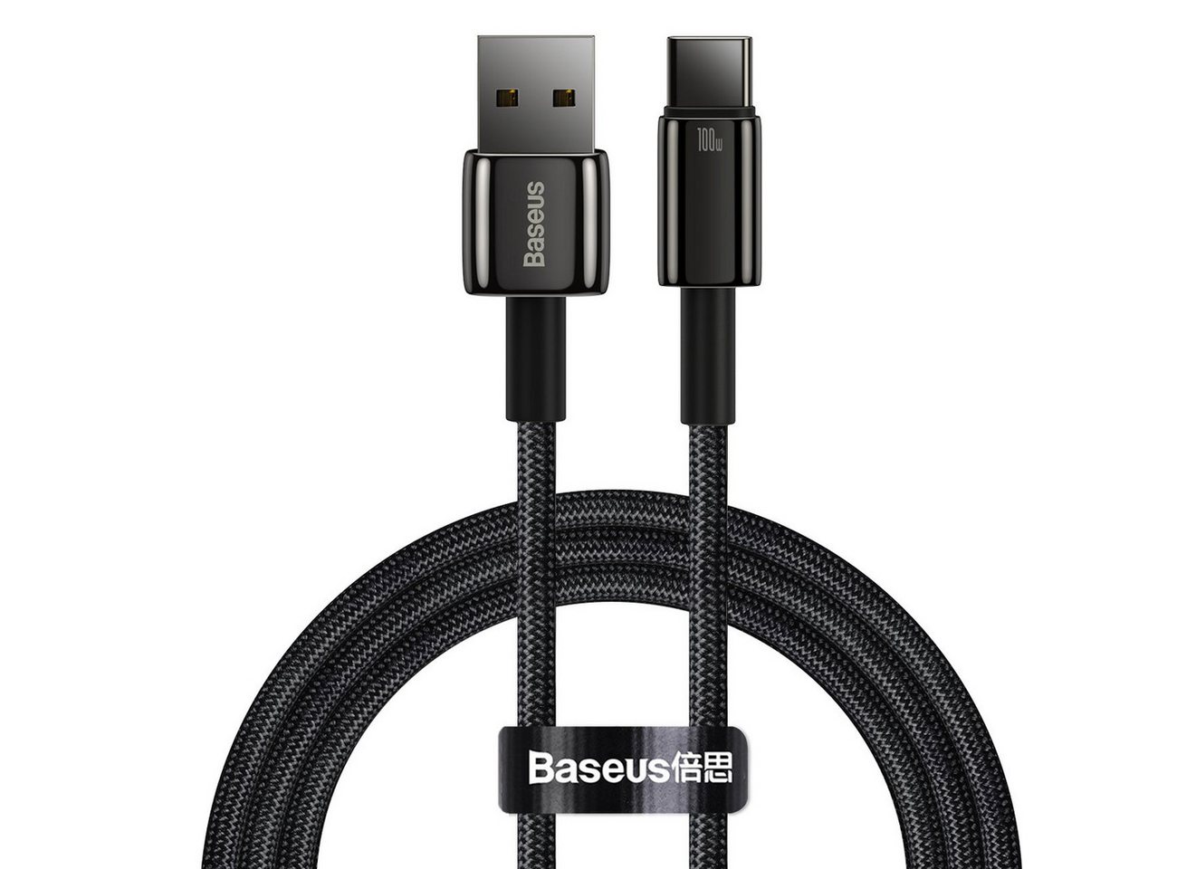 Baseus Tungsten Gold Kabel USB-A - USB-C 480Mb/s 100W 1m schwarz USB-Kabel von Baseus