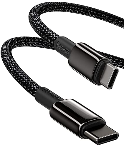 Baseus USB C Kabel, 100W PD 5A QC 4.0 Schnellladung USB C auf USB C Kabel, Zinklegierung Typ C Ladekabel für iPhone 15 Pro/14/13/12 MacBook Pro 2020 MacBook Air iPad Samsung Galaxy S22 Ultra S21 S20 von Baseus