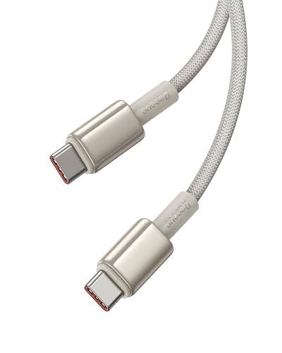 Baseus USB C Kabel 100W 2m, PD Schnellladekabel USB C auf USB C Kabel, Zinklegierung Typ C Ladekabel für iPhone 16 15 14 13 12 Pro, Samsung Galaxy S25 S24 S23 S22 S21 Ultra, MacBook, iPad Pro von Baseus