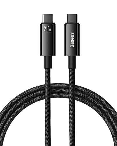 Baseus USB C Kabel 240W 2m, PD Schnellladekabel USB C auf USB C Kabel, Zinklegierung Typ C Ladekabel für iPhone 16 15 14 13 12 Pro, Samsung Galaxy S25 S24 S23 S22 S21 Ultra, MacBook, iPad Pro von Baseus