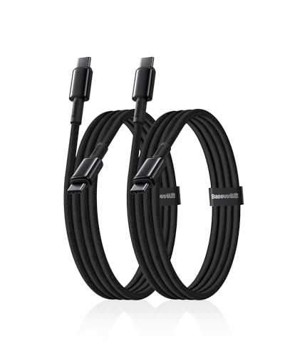 Baseus USB C auf USB C Kabel, 100W [1m+1m] Typ C Schnellladekabel PD 5A QC 4.0 Ladekabel USB-C Aufladekabel für iPhone 16 Pro/15/14/13/12 MacBook Pro iPad Air Mini Samsung Galaxy S23 S22 S21 S20 von Baseus