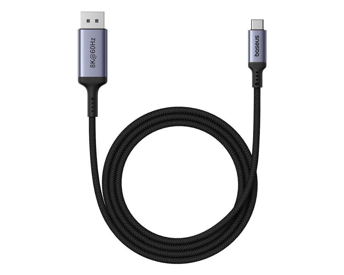 Baseus Unidirektionales Kabel USB-C auf DisplayPort 1.4 8K 60Hz Schwarz USB-Kabel, (200 cm) von Baseus