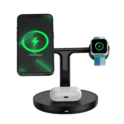 Baseus Wireless Charger Swan Stand 3-in-1 Magnetic Charger with TypeC Cable 15W, 1m Black (WXTE000101) von Baseus